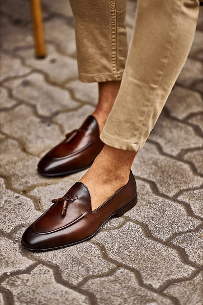 Brabion Levanzo Brown Tassel Loafers: Elevate Your Style