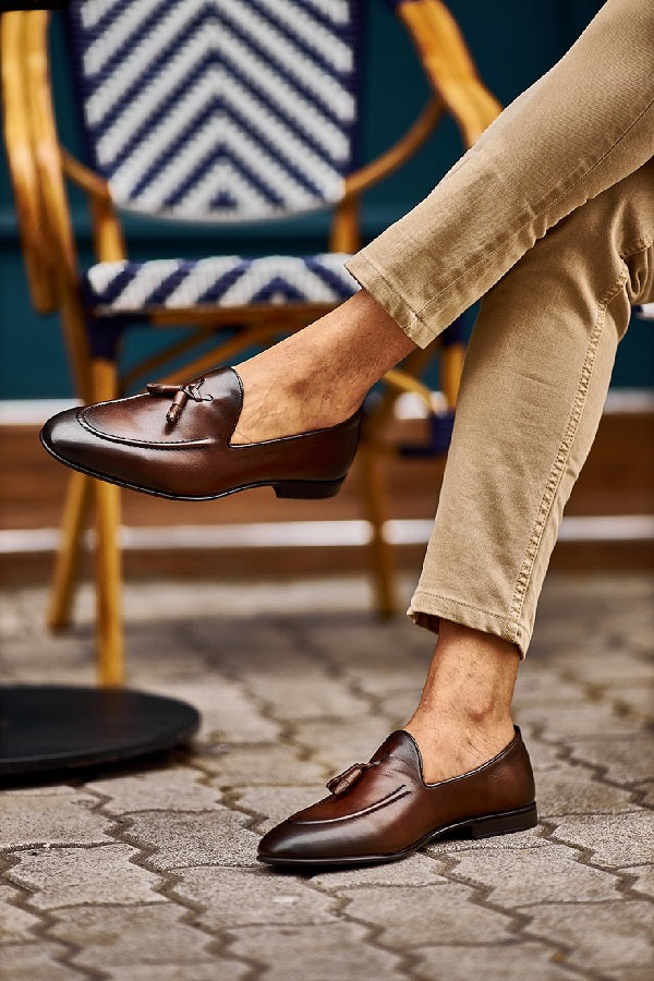 Brabion Levanzo Brown Tassel Loafers: Elevate Your Style