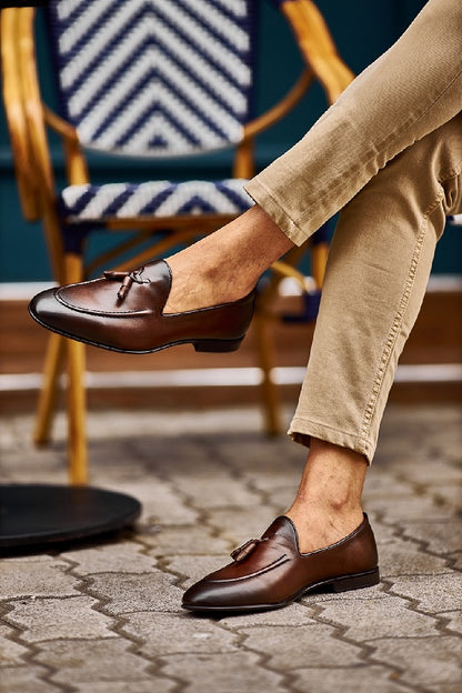 Brabion Levanzo Brown Tassel Loafers: Elevate Your Style