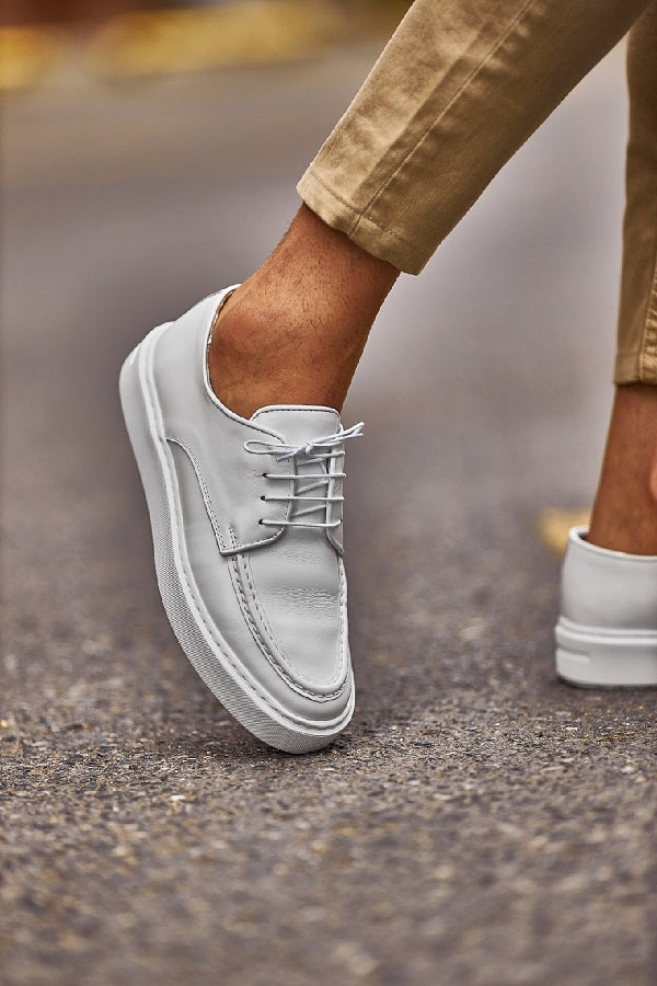 Brabion Levanzo White Sole Derby Sneakers: The Ultimate in Elegant Comfort