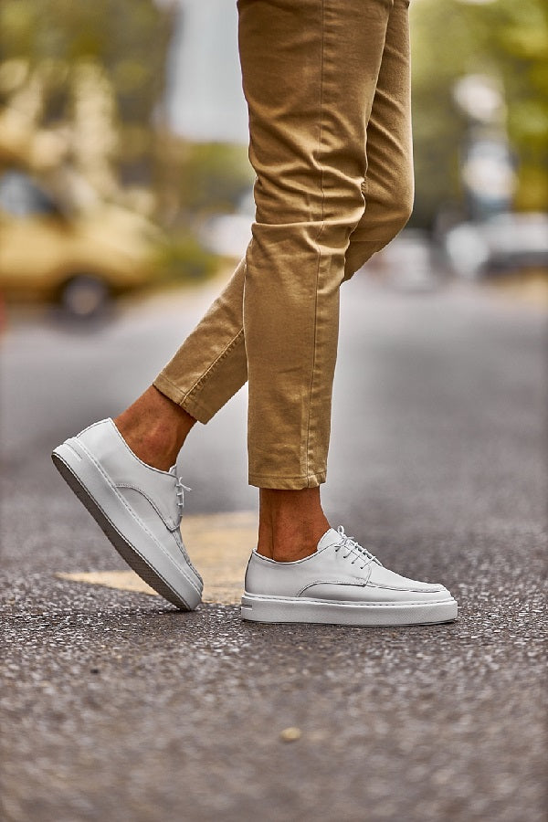 Brabion Levanzo White Sole Derby Sneakers: The Ultimate in Elegant Comfort