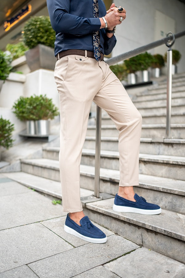 Brabion Massimo Beige Slim Fit Chino Pants