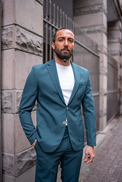 Brabion Massimo Teal Green Slim Fit Suit – Elevate Your Style