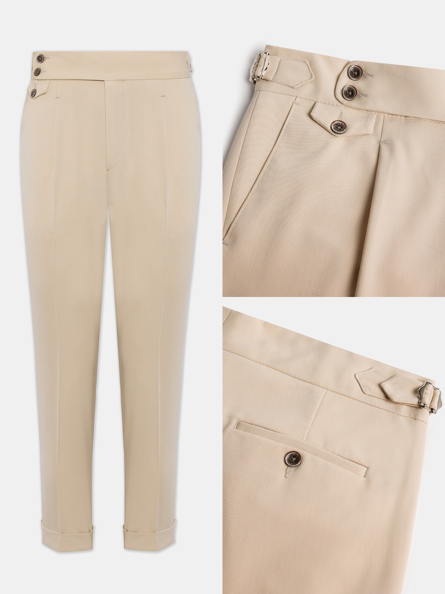 London Beige High Waist Slim-Fit Pants VIOSSI