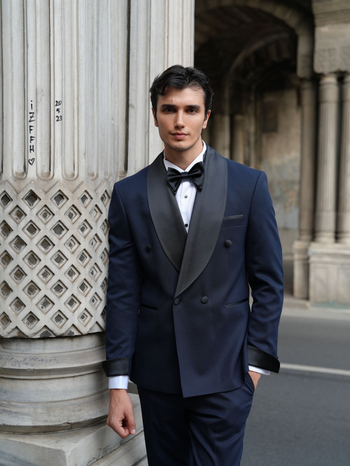 Navy Blue Double Breasted Tuxedo Set