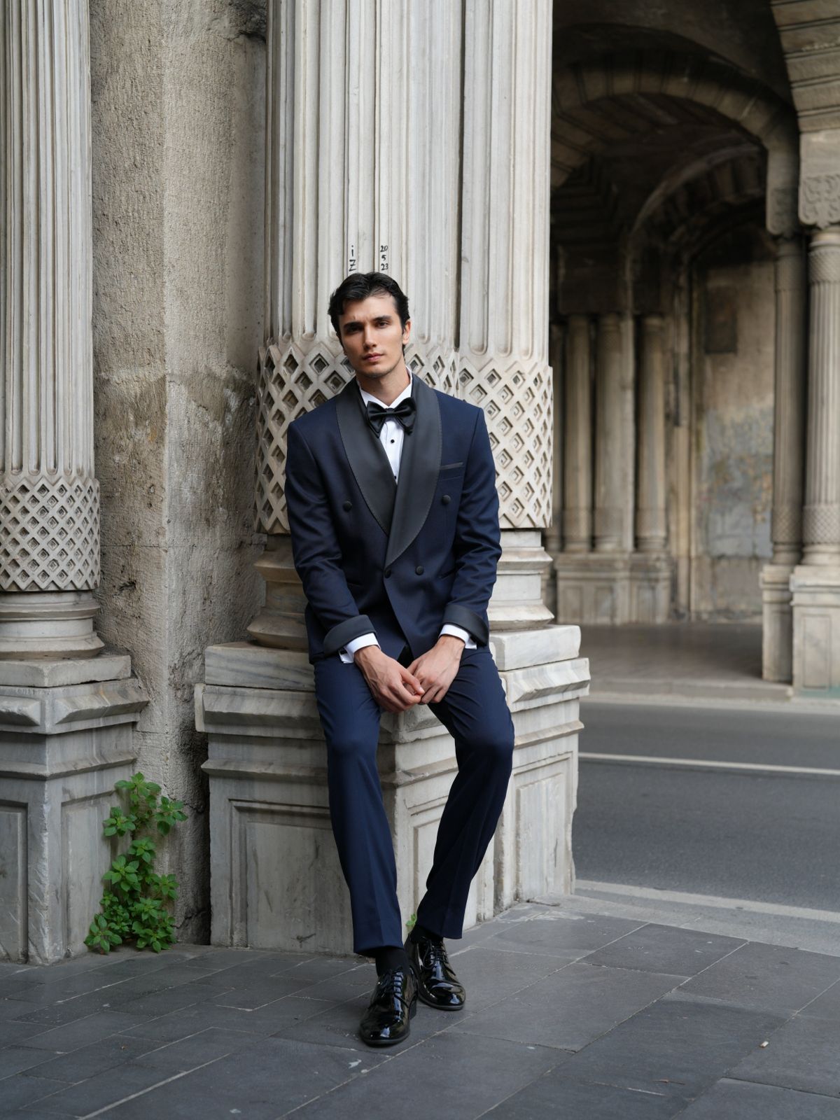 Navy Blue Double Breasted Tuxedo Set