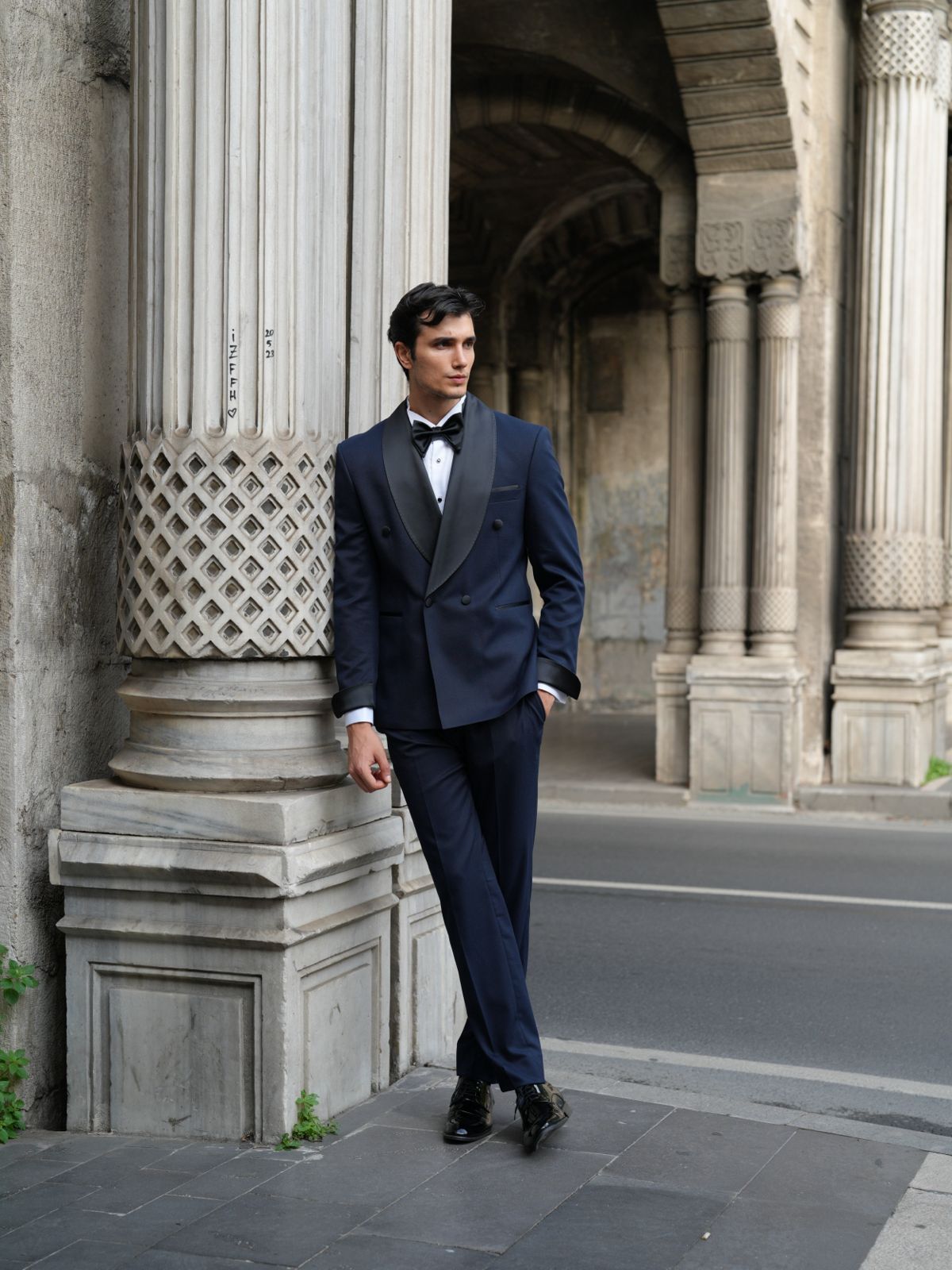 Navy Blue Double Breasted Tuxedo Set