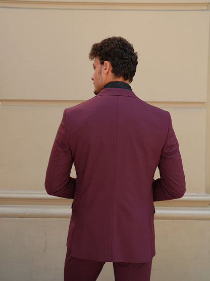 Claret Red Italian Suit - 3-Piece Slim Fit
