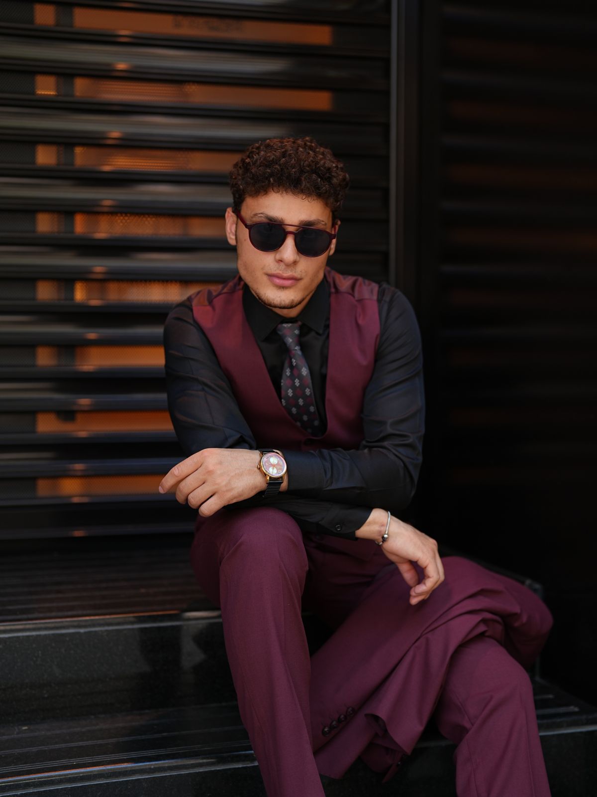 Claret Red Italian Suit - 3-Piece Slim Fit
