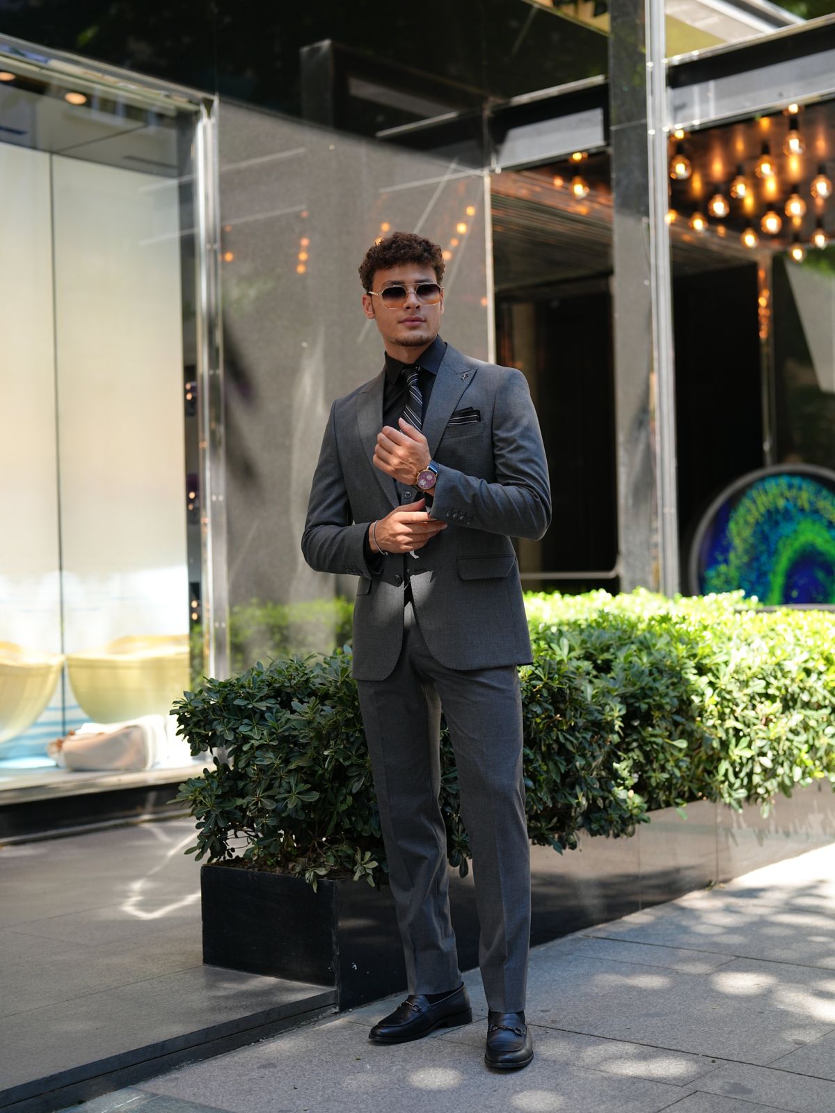 Smoked Gray 3-Piece Slim Fit Italian Suit