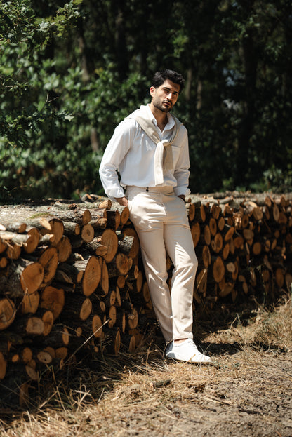 Brabion Santorini Beige Linen Shirt
