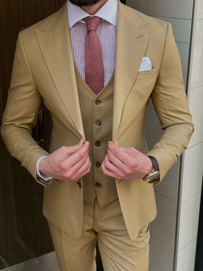 Camel Slim-Fit Suit 3-Piece VIOSSI