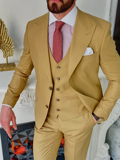 Camel Slim-Fit Suit 3-Piece VIOSSI