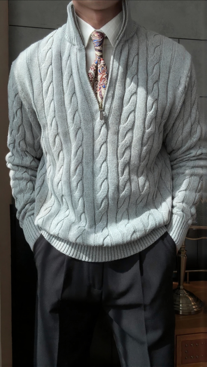 Men’s Cable Knit Half-Zip Sweater