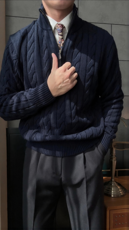 Men’s Cable Knit Half-Zip Sweater