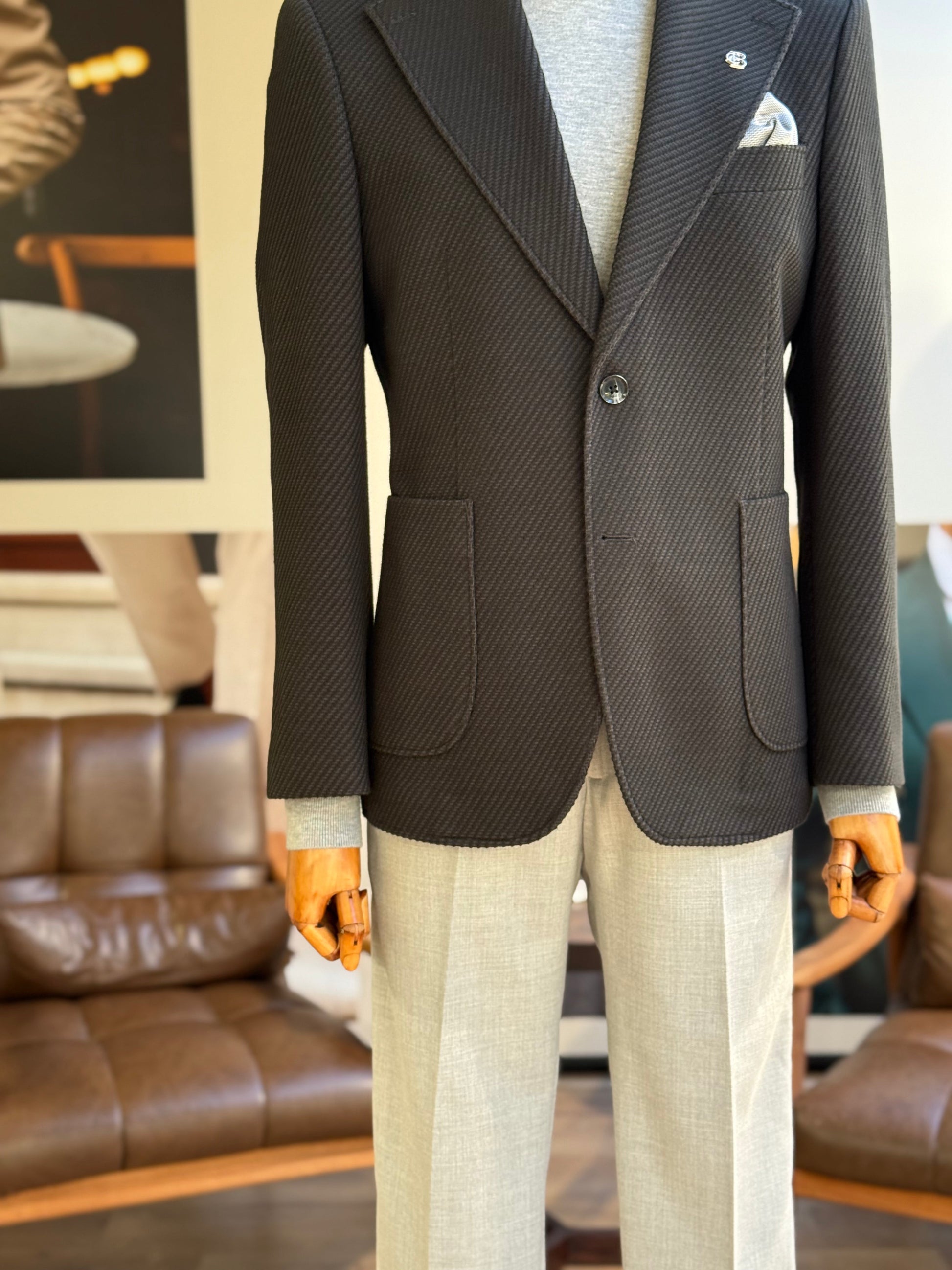 Black Single Breasted Blazer - BRABION