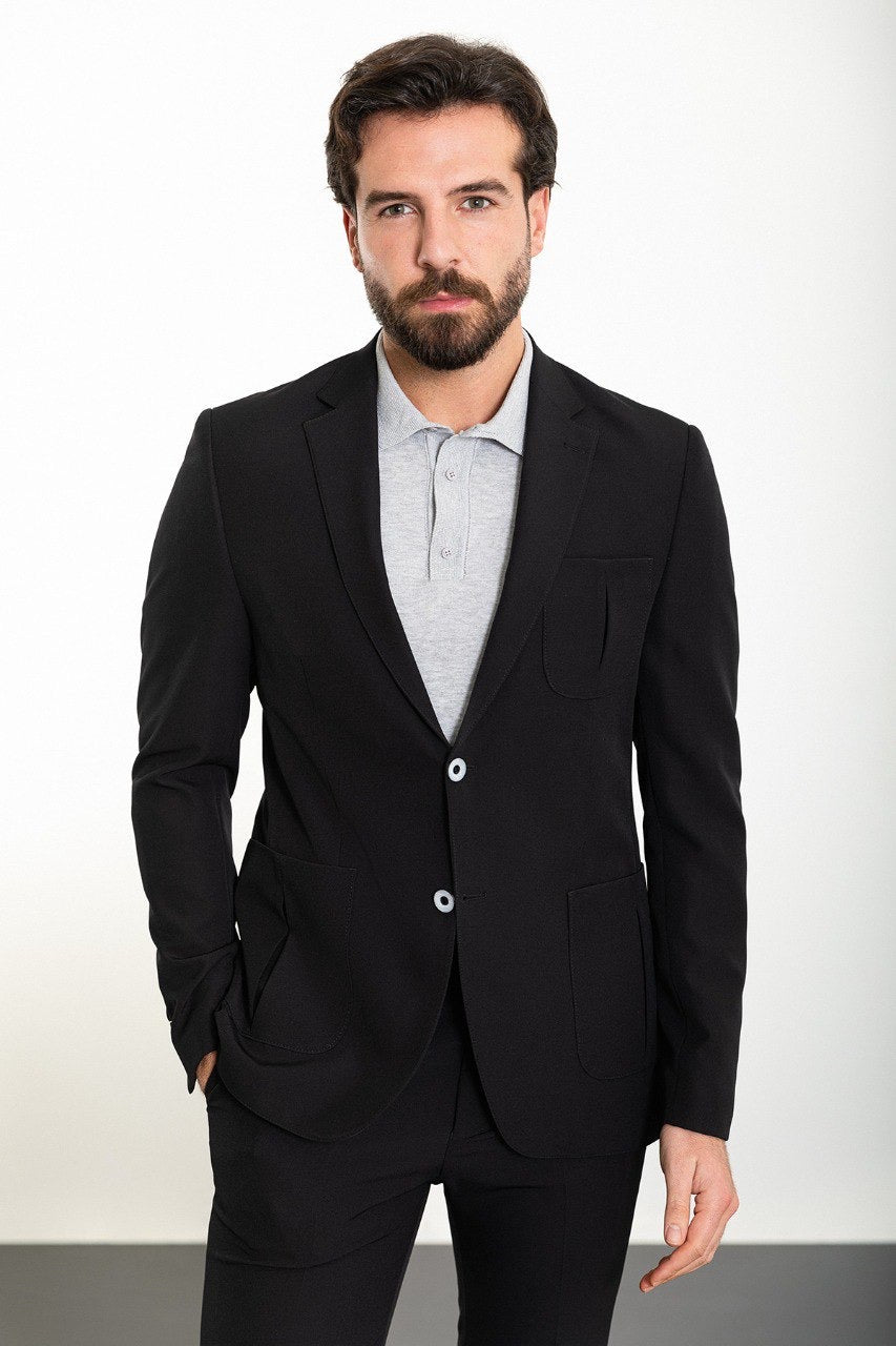 Brabion Marco Black Slim Fit 2 Piece Suit - Elevate Your Wardrobe