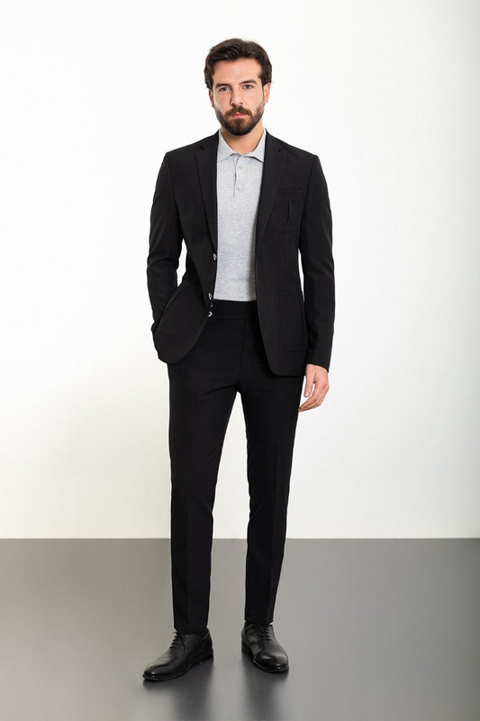 Brabion Marco Black Slim Fit 2 Piece Suit - Elevate Your Wardrobe