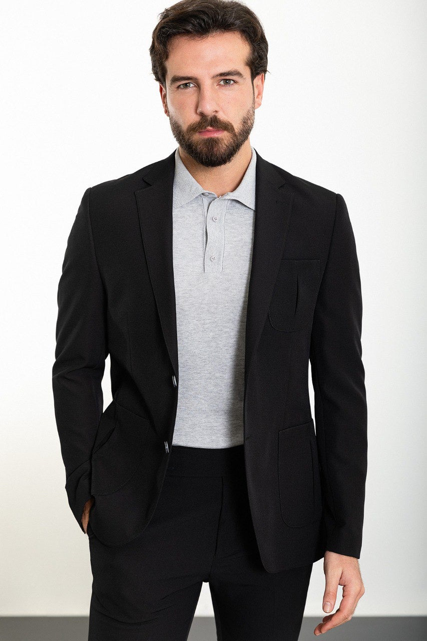 Brabion Marco Black Slim Fit 2 Piece Suit - Elevate Your Wardrobe