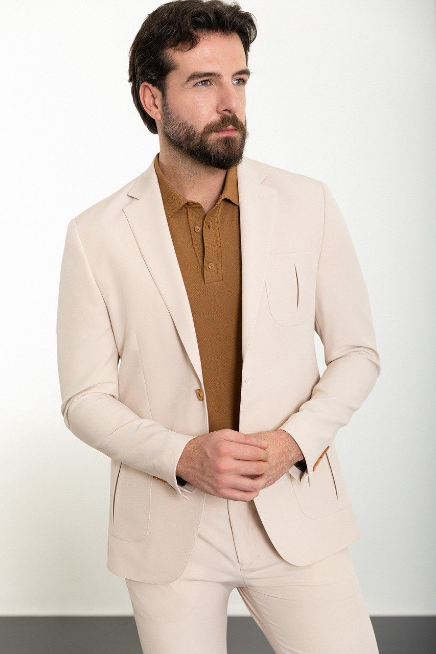 Brabion Marco Beige Slim Fit 2 Piece Suit - The Ultimate Versatile Men's Suit