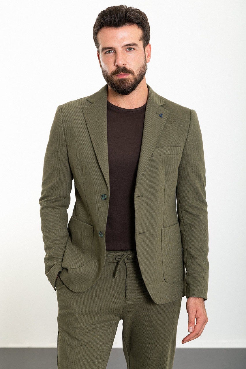 Brabion Rocco Khaki Slim Fit Notch Lapel Suit