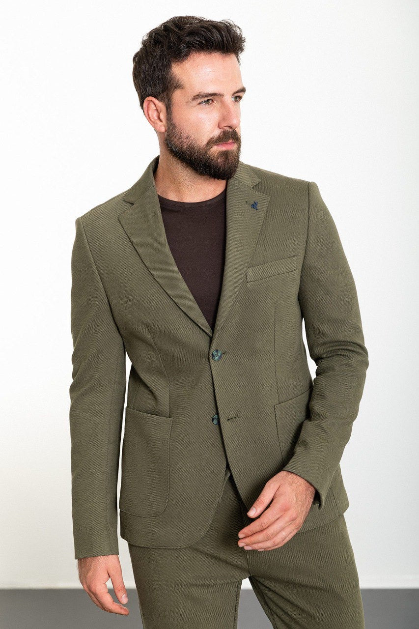 Brabion Rocco Khaki Slim Fit Notch Lapel Suit