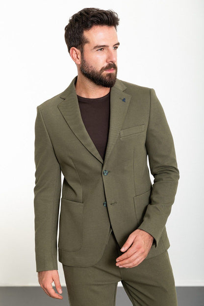Brabion Rocco Khaki Slim Fit Notch Lapel Suit