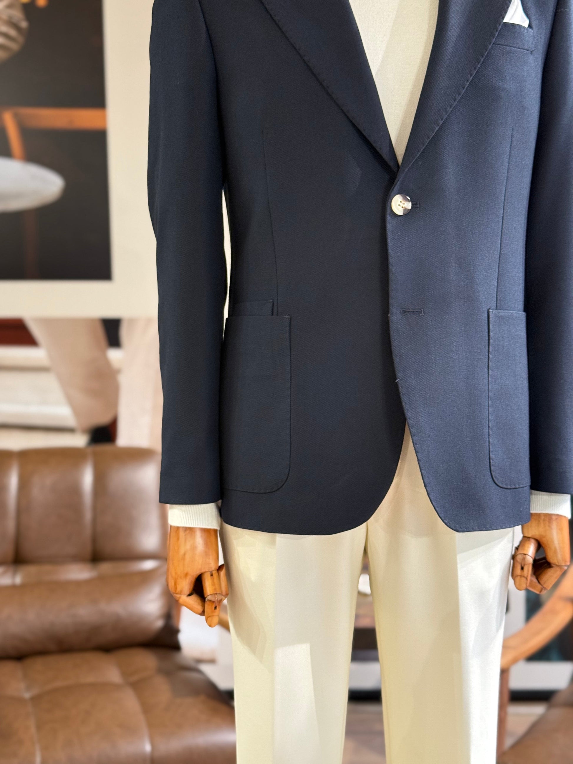 Navy Single Breasted Blazer - BRABION