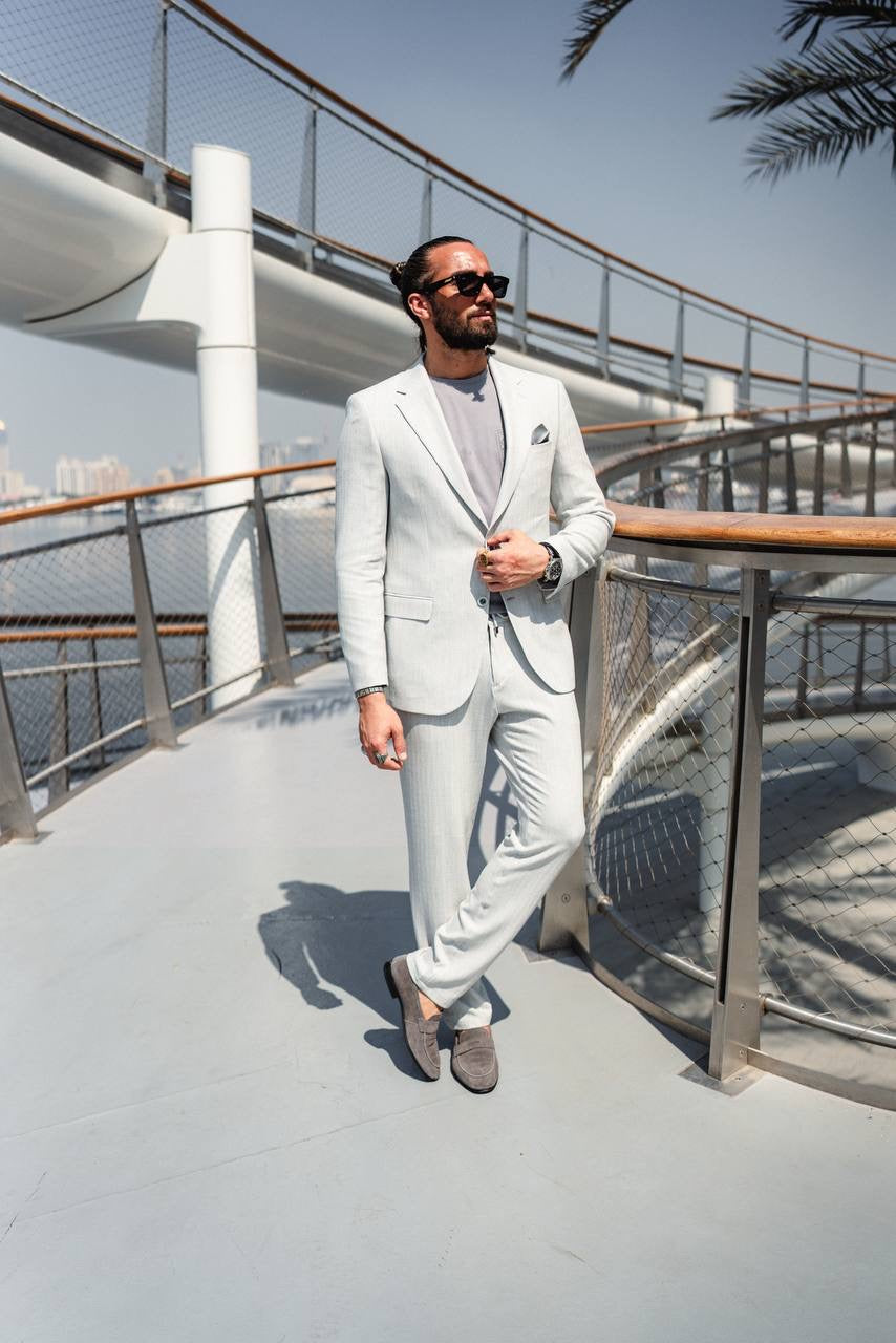 The Skywalk Suit – Light Gray Summer Suit for Men