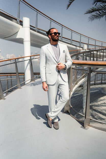 The Skywalk Suit – Light Gray Summer Suit for Men