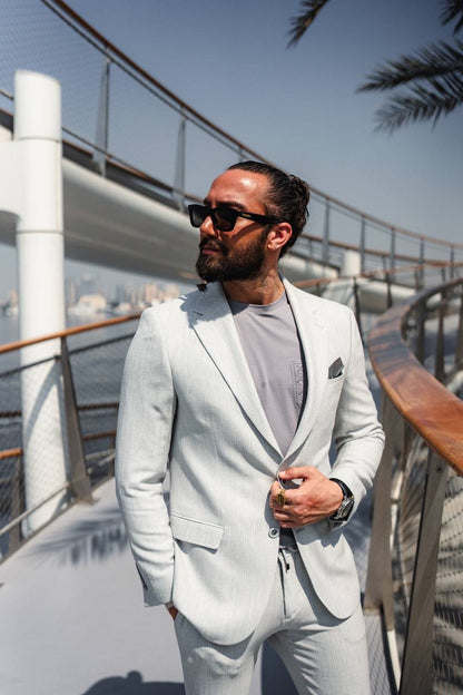 The Skywalk Suit – Light Gray Summer Suit for Men