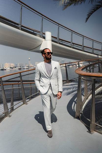 The Skywalk Suit – Light Gray Summer Suit for Men