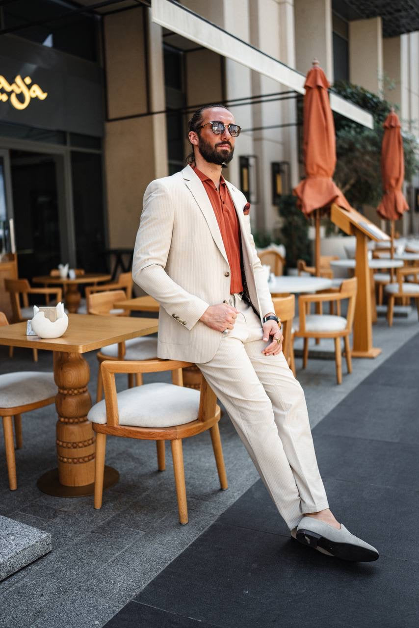 The Riviera Suit – Beige Summer Suit for Men