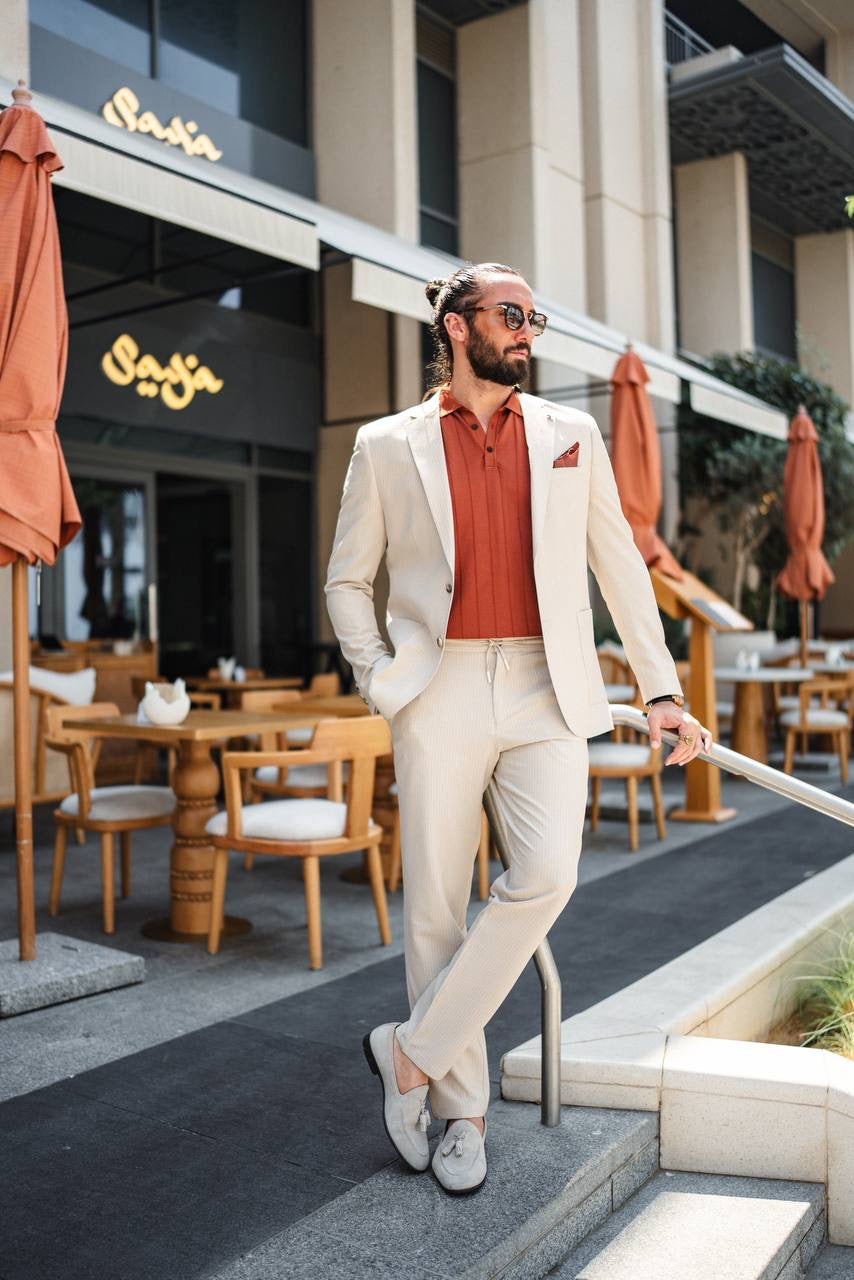 The Riviera Suit – Beige Summer Suit for Men