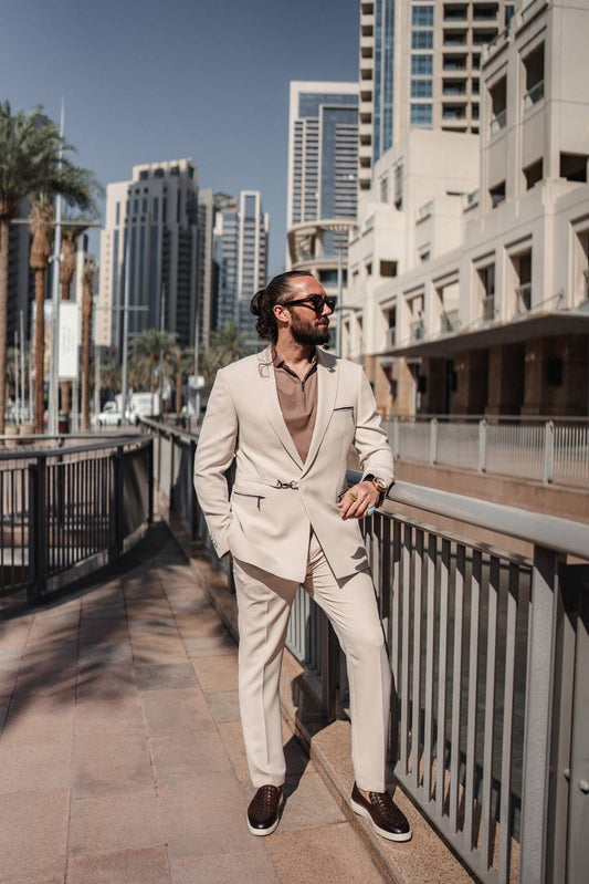 The Axis Suit – Beige Modern Summer Suit