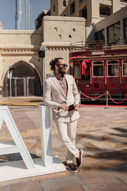 The Axis Suit – Beige Modern Summer Suit
