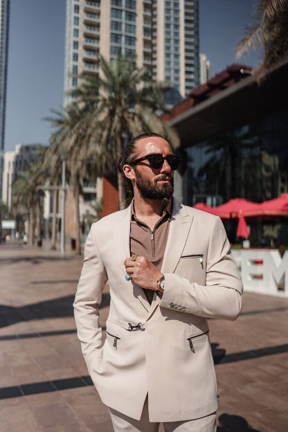 The Axis Suit – Beige Modern Summer Suit