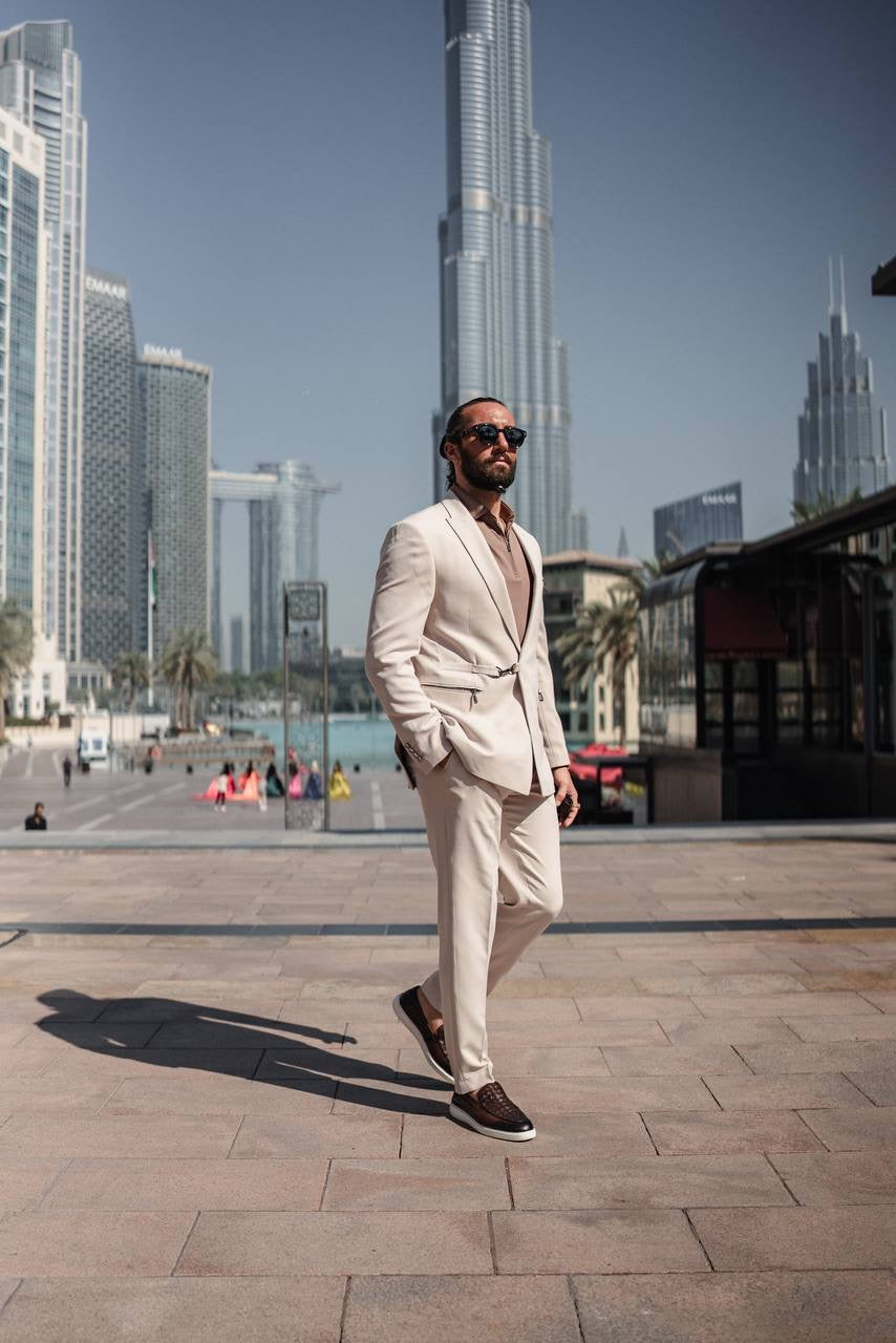 The Axis Suit – Beige Modern Summer Suit