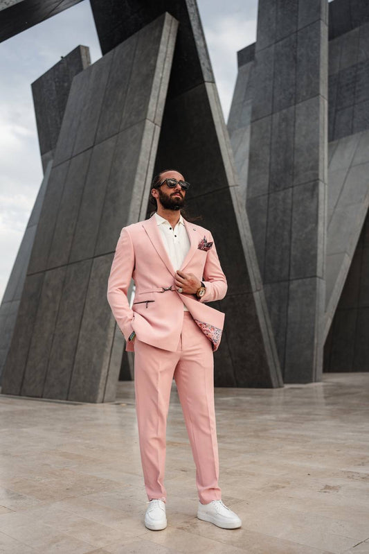 The Monarch Suit – Pink Statement Summer Suit for Men
