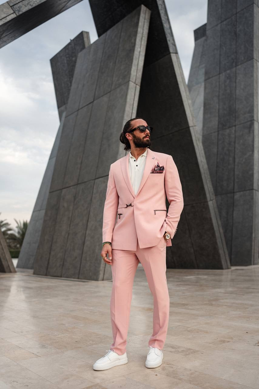 The Monarch Suit – Pink Statement Summer Suit for Men