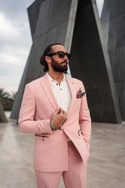 The Monarch Suit – Pink Statement Summer Suit for Men