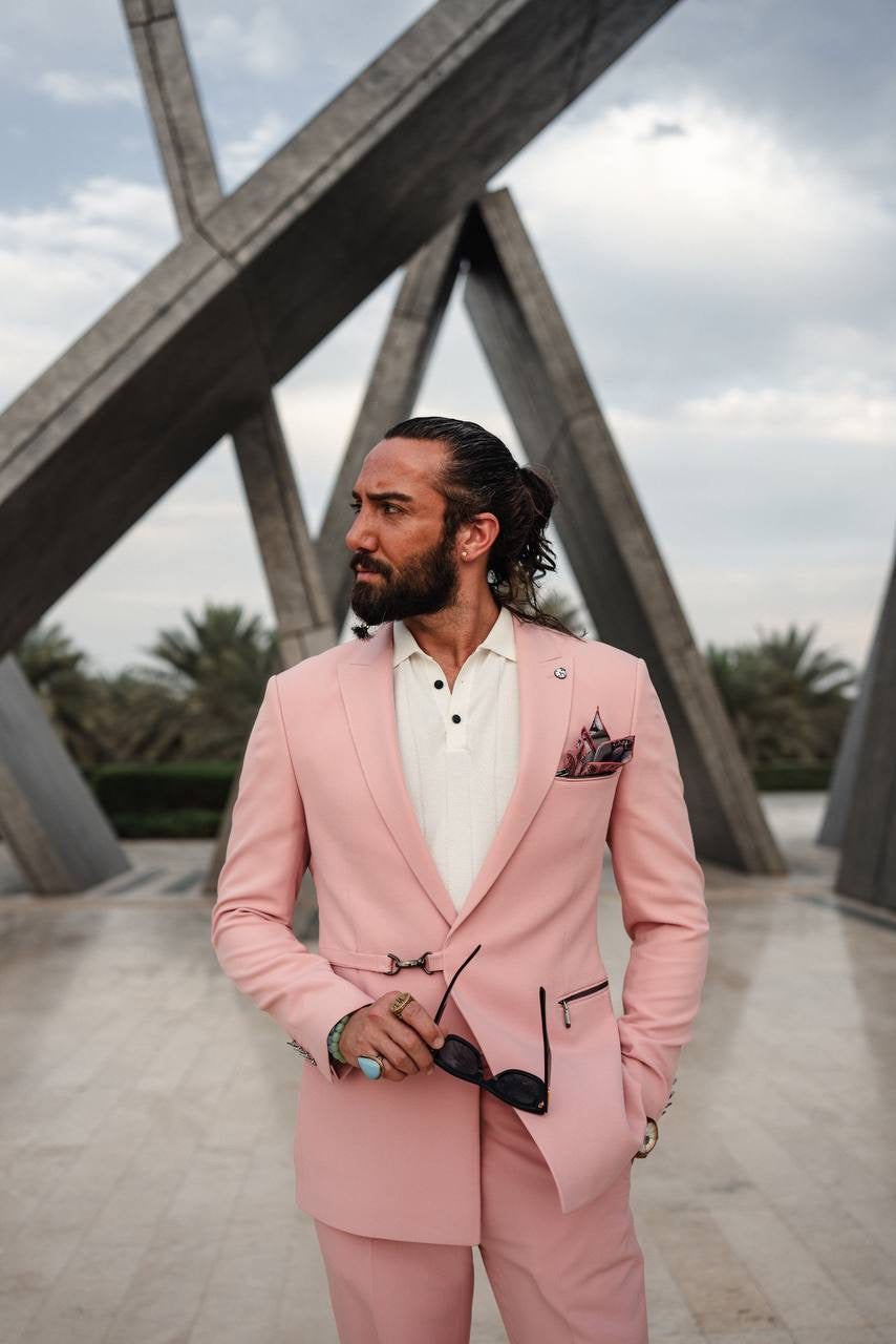 The Monarch Suit – Pink Statement Summer Suit for Men
