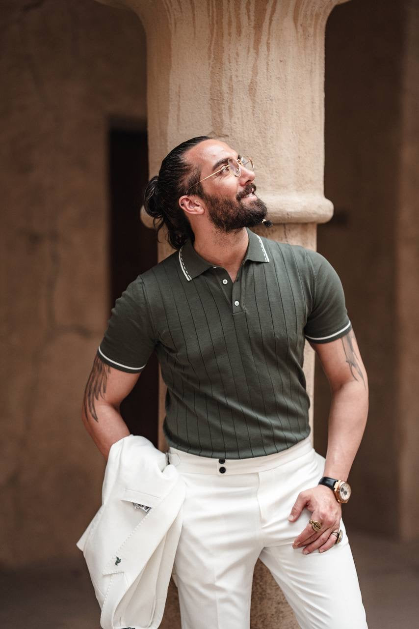 Khaki Knit Polo – Modern Summer Icon
