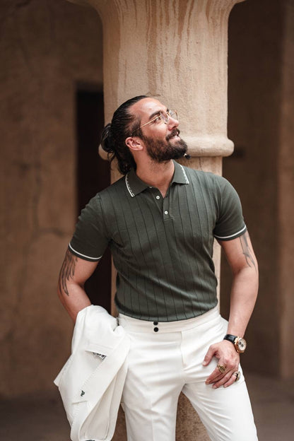 Khaki Knit Polo – Modern Summer Icon