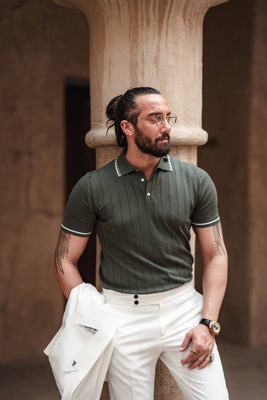 Khaki Knit Polo – Modern Summer Icon