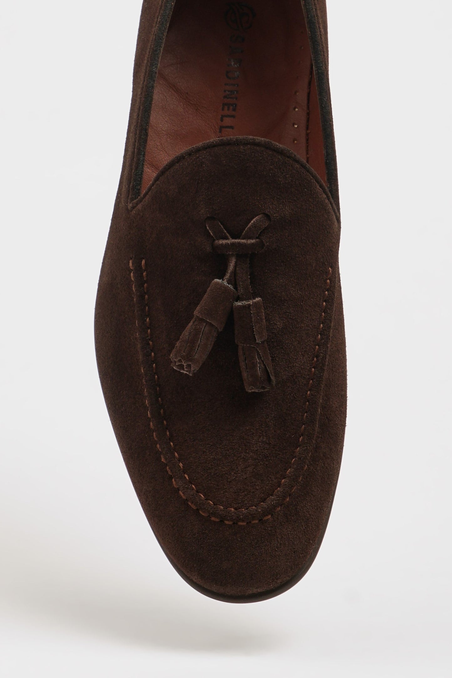 Maison Brown Suede Loafers with Tassel Detail