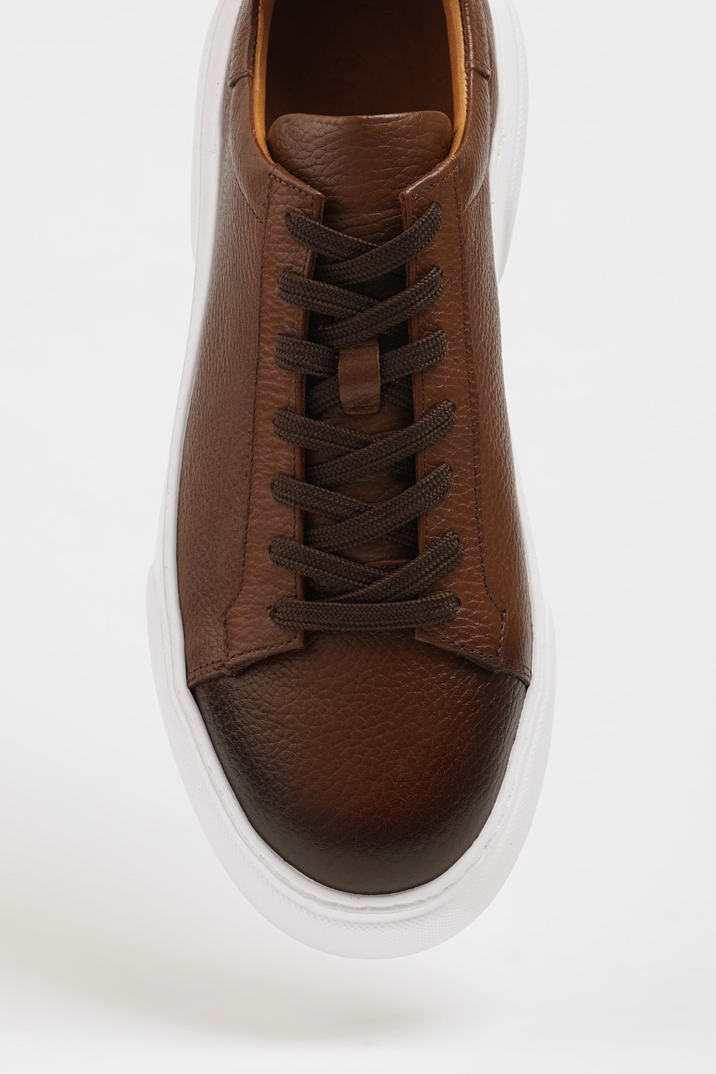 Maison Camel Leather Sneakers with Pool Sole
