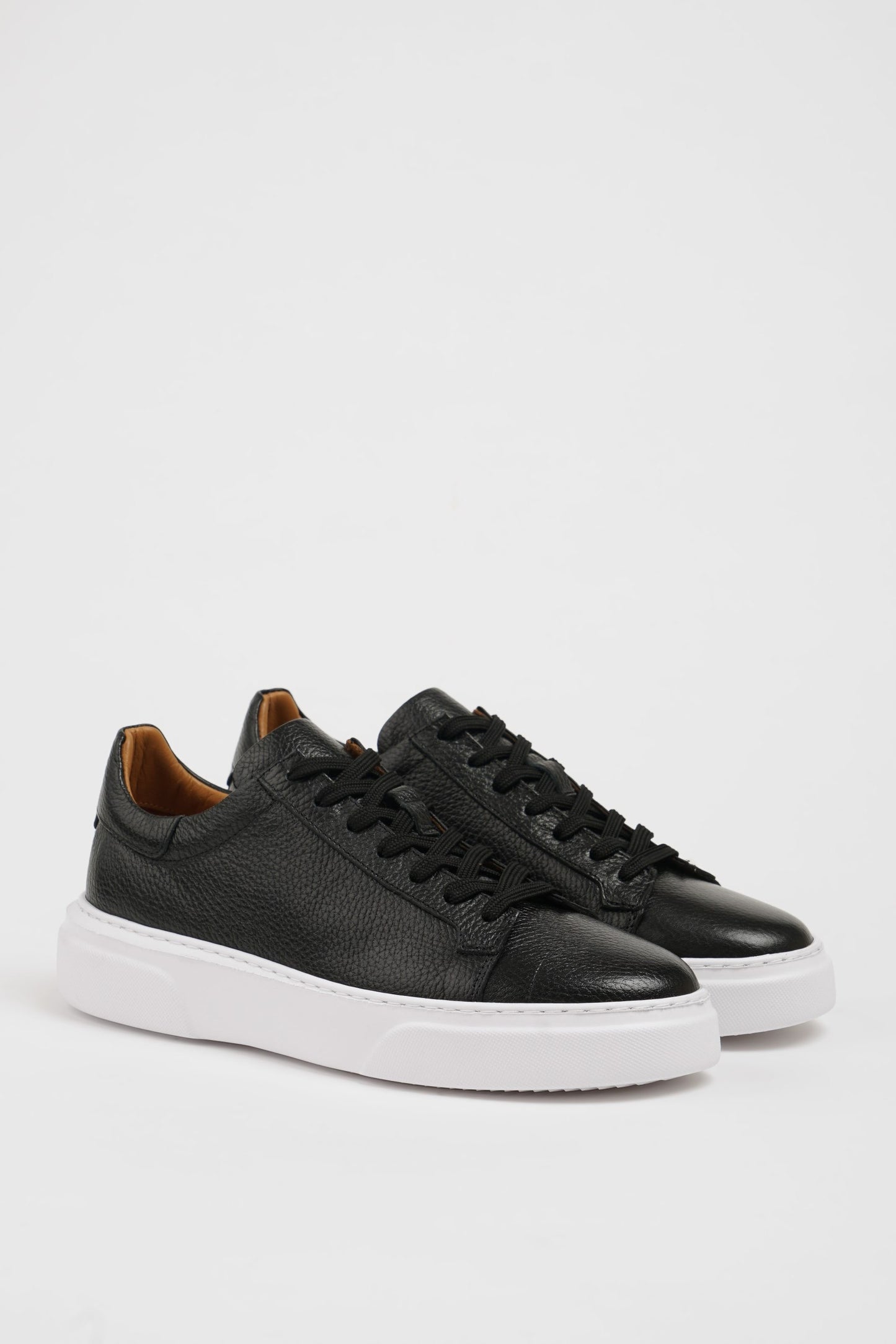Maison Black Leather Sneakers with Pool Sole