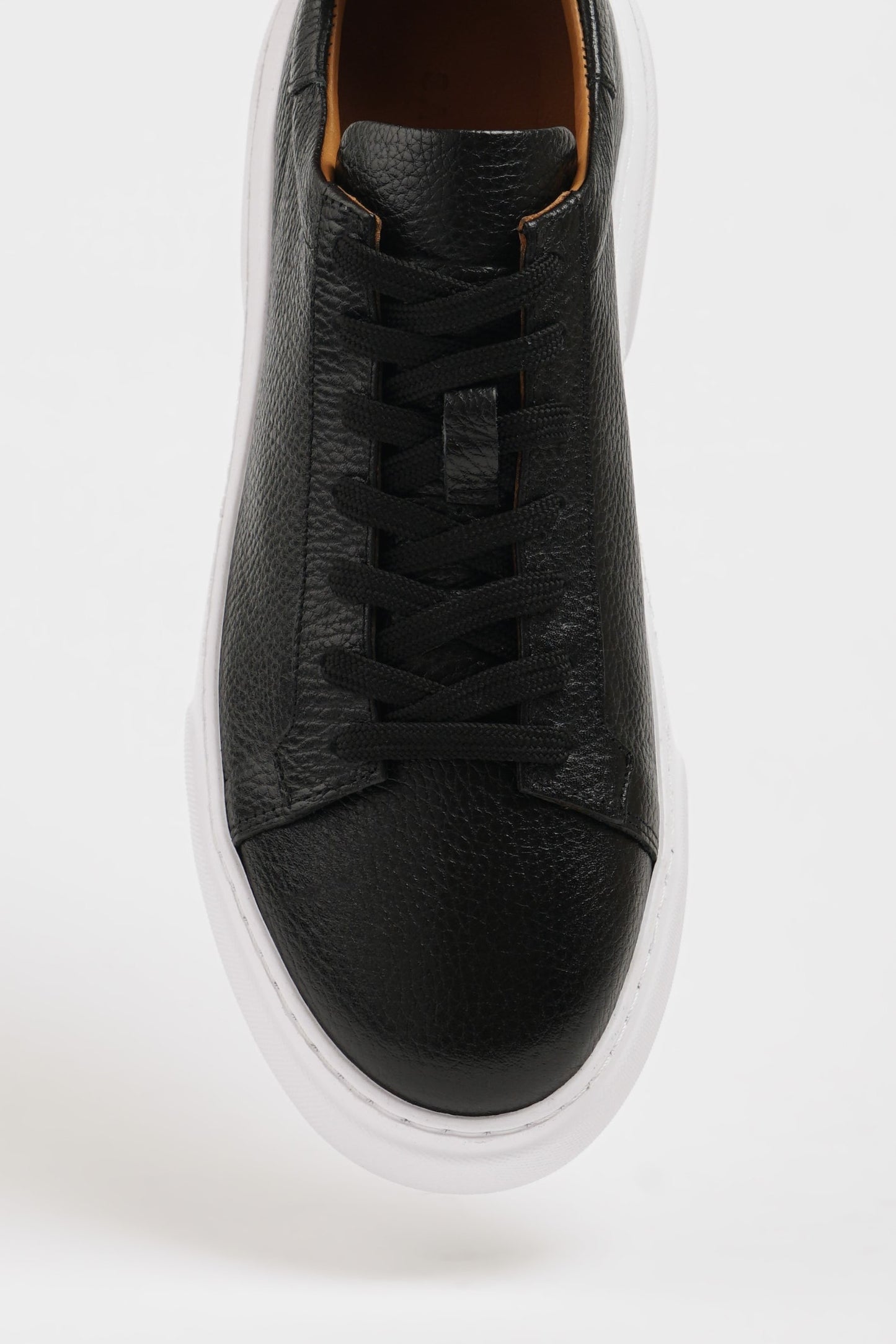 Maison Black Leather Sneakers with Pool Sole