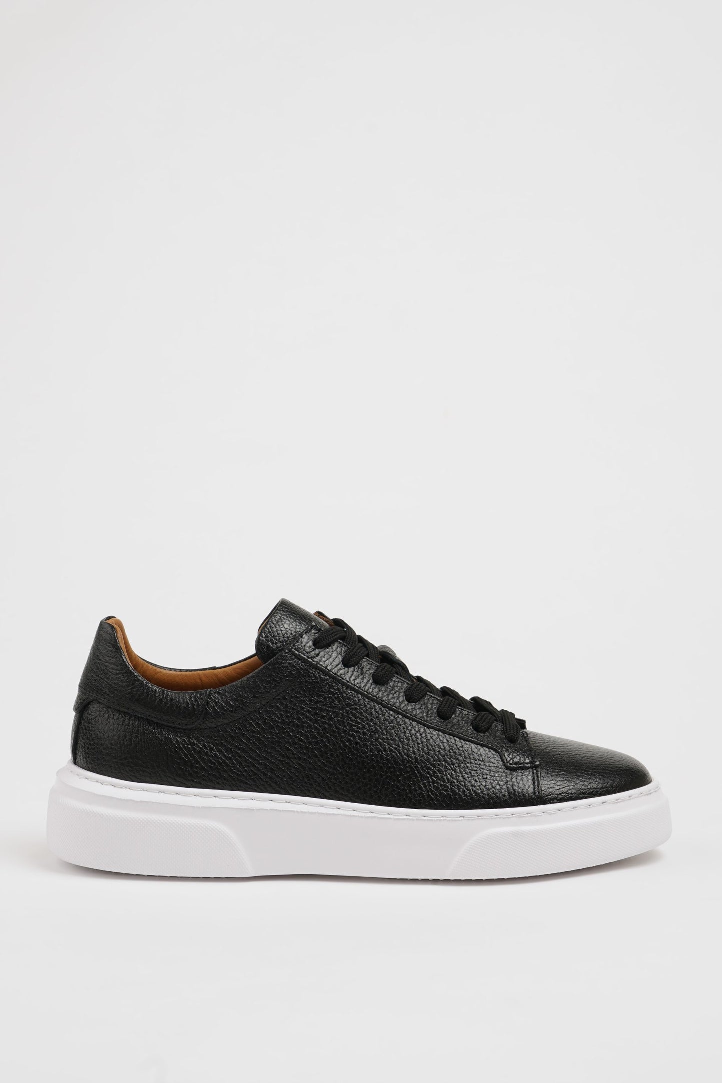 Maison Black Leather Sneakers with Pool Sole
